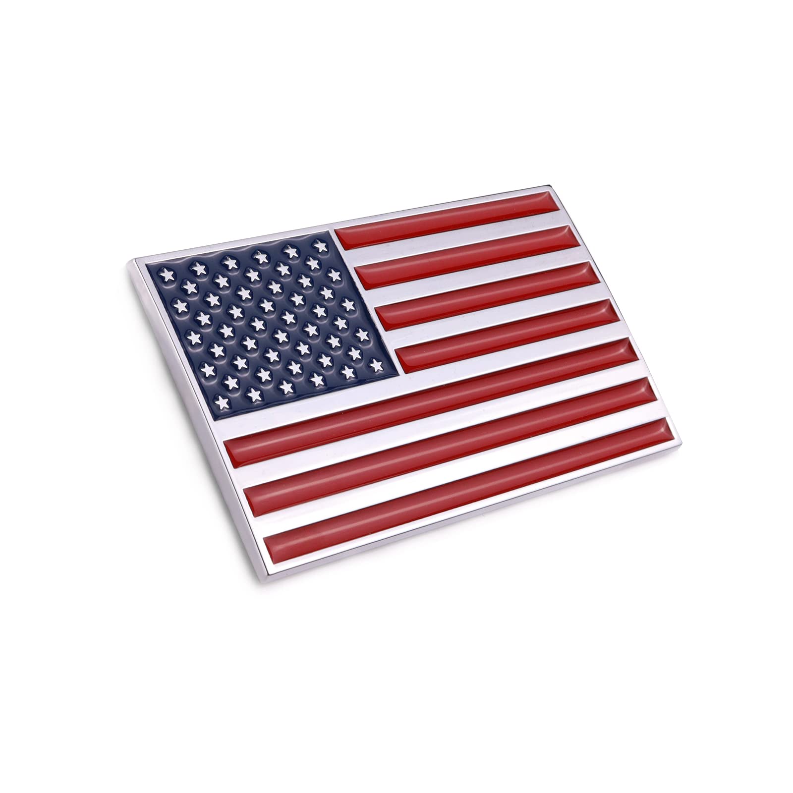 3D American Flag Metal Car Sticker, 3.15'' X 2'' Usa Flag Decal, Zinc Alloy Emblem For Truck, Car, Motocycle, Boat (Original)