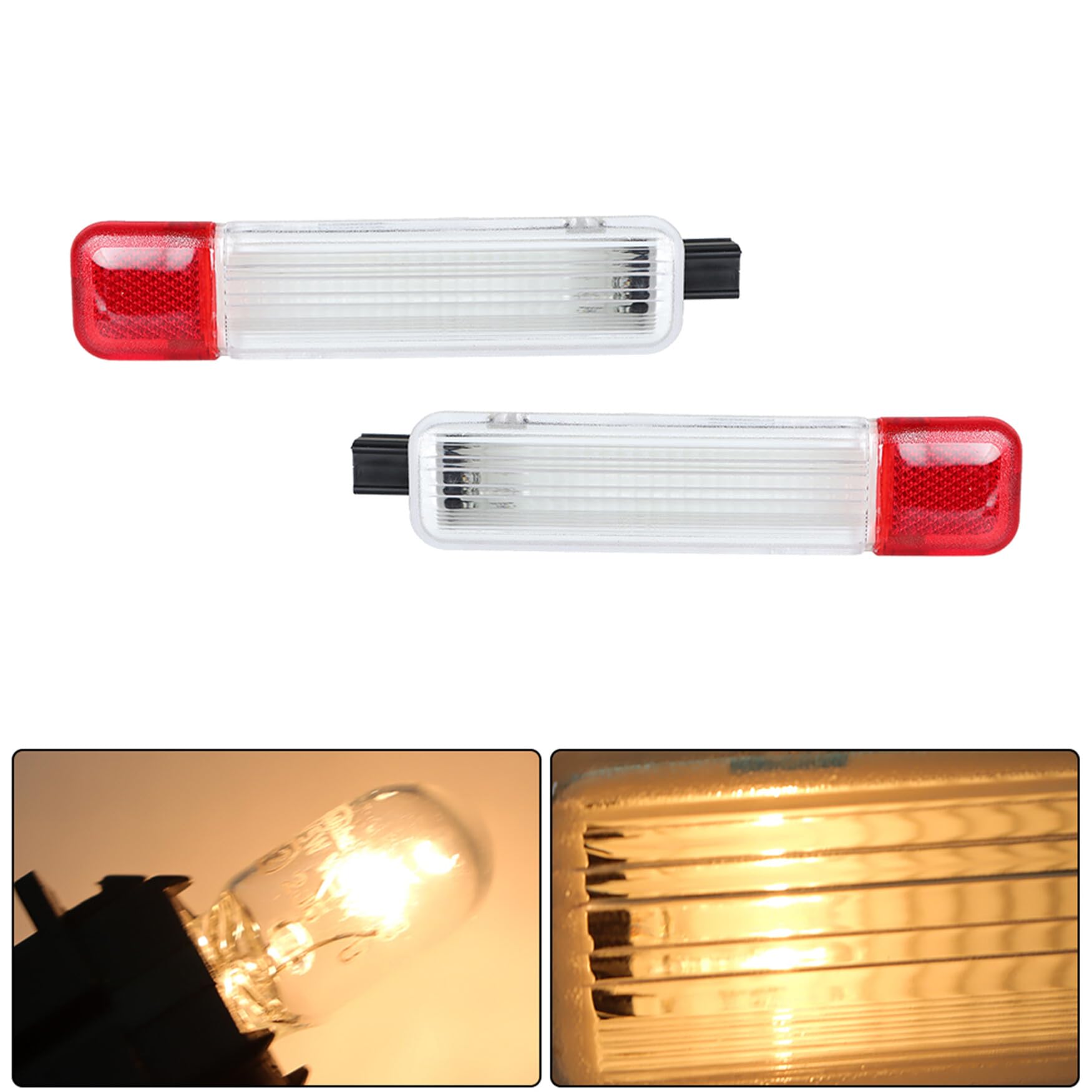 WFLNHB 2PCS 15021517 Door Reflector Light Panel Replacement for Chevy Silverado Tahoe Suburban Sierra Front 15021518 Left+Right