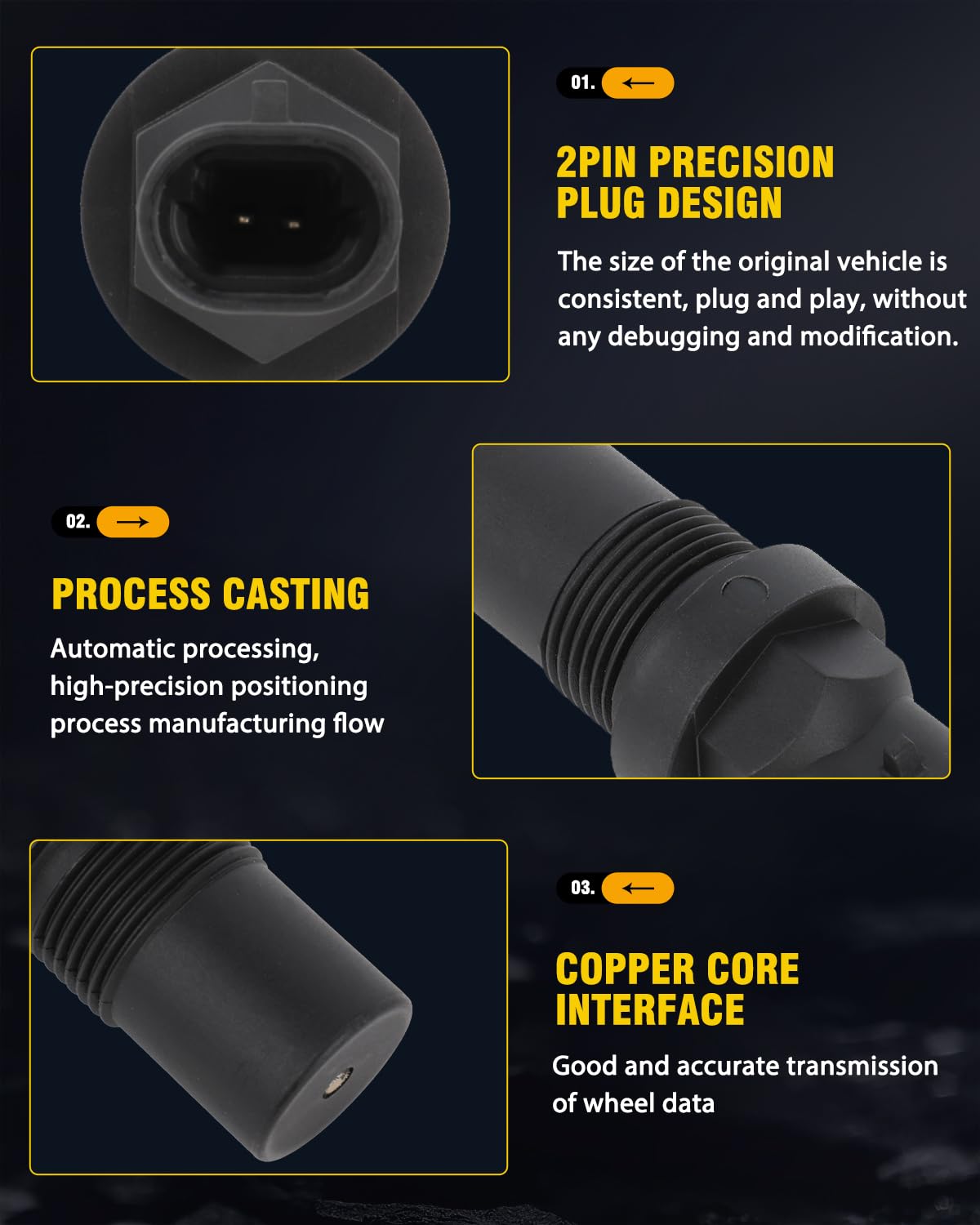 OCPTY Vehicle Speed Sensor Fits for Chevy Silverado 1500,1500 Classic,1500 HD,1500 HD Classic,2500,2500 HD,2500 HD Classic,3500,3500 Classic,Suburban 1500 2500,Tahoe,Trailblazer 19302667 213347