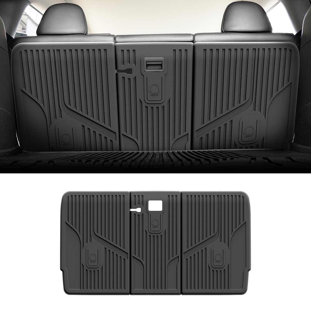 LASFIT Rear Back Seat Protector Fit for Tesla Model Y 2020-2024, TPE Second Row Seats Back Cover, Waterproof Backrest Mats Acces