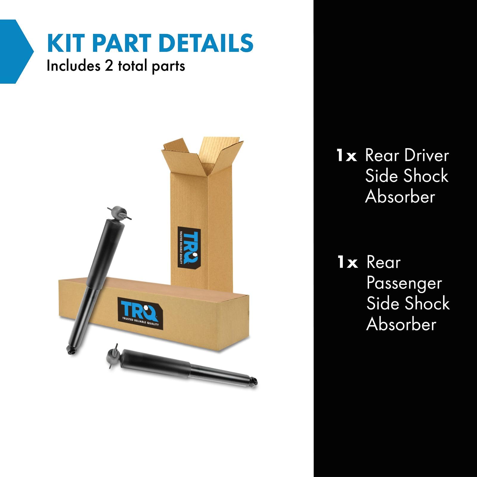 Trq Rear Shock Absorber Set Compatible With 1997-2006 Jeep Wrangler