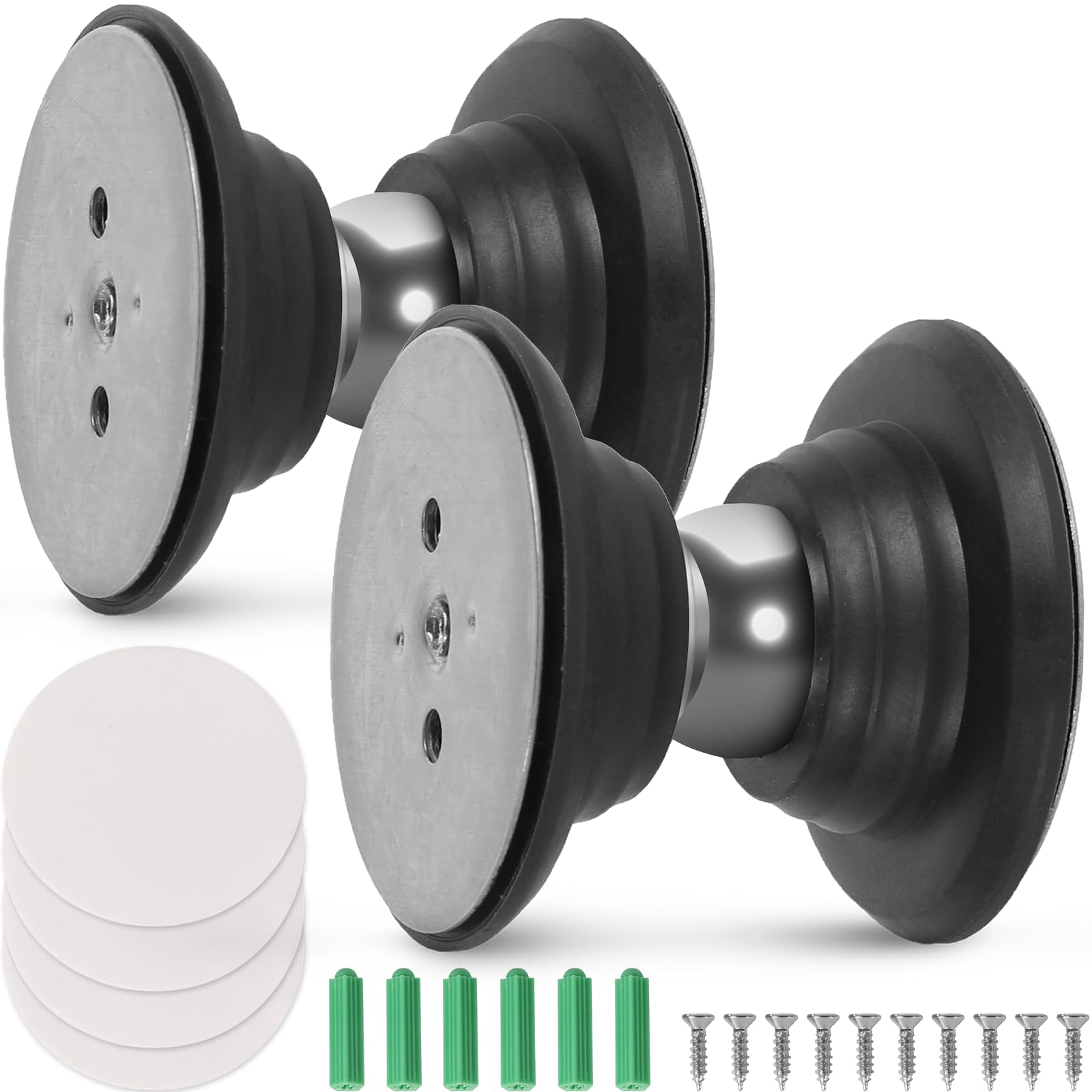 CALPALMY (2 Pairs) RV Magnetic Door Catch and Holder Kit - Black RV Storage Door Holder Magnetic Baggage Door Catch for RV Campe