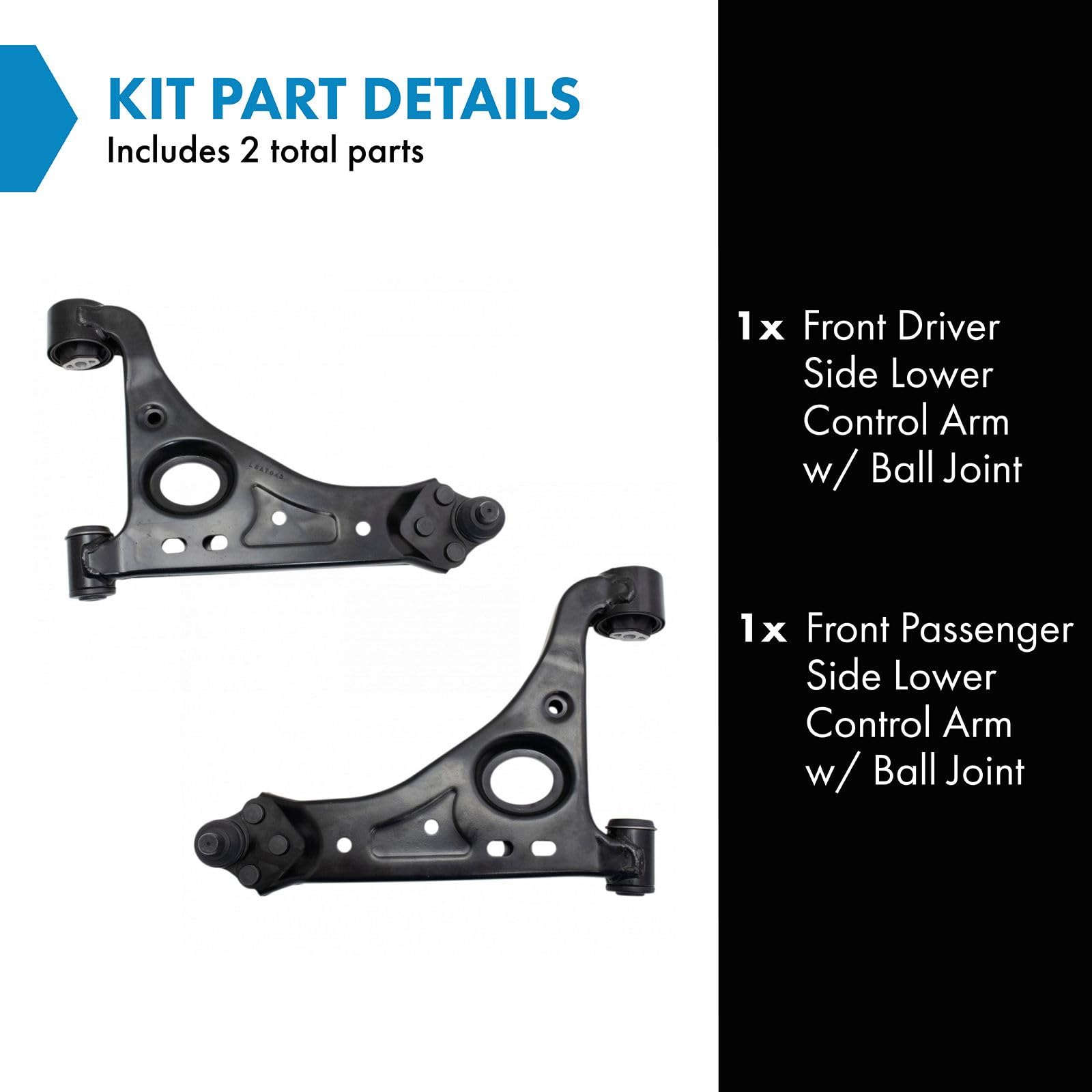 Trq Front Lower Control Arm With Ball Joint Set Compatible With 2013-2021 Buick Encore 2015-2021 Chevrolet Trax