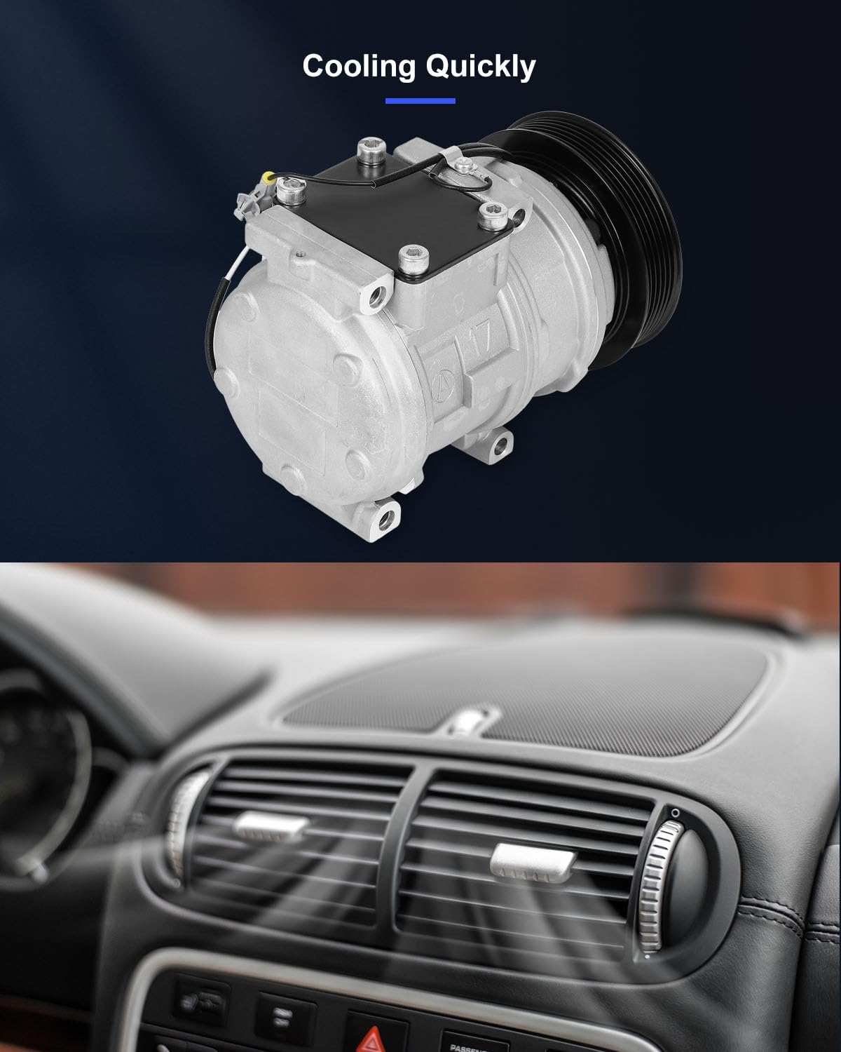 ECCPP A/C Compressor with Clutch 1998-2003 Fit for Toyota Sienna 3.0L AC Compressor