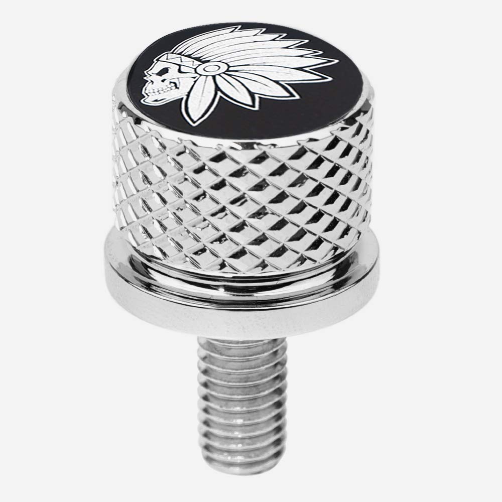 GUAIMI Stainless Knurled Fender Rear Seat Bolt Screw for Indian Chief Roadmaster Scout 2015-2021 - Indian Skeleton-Chrome
