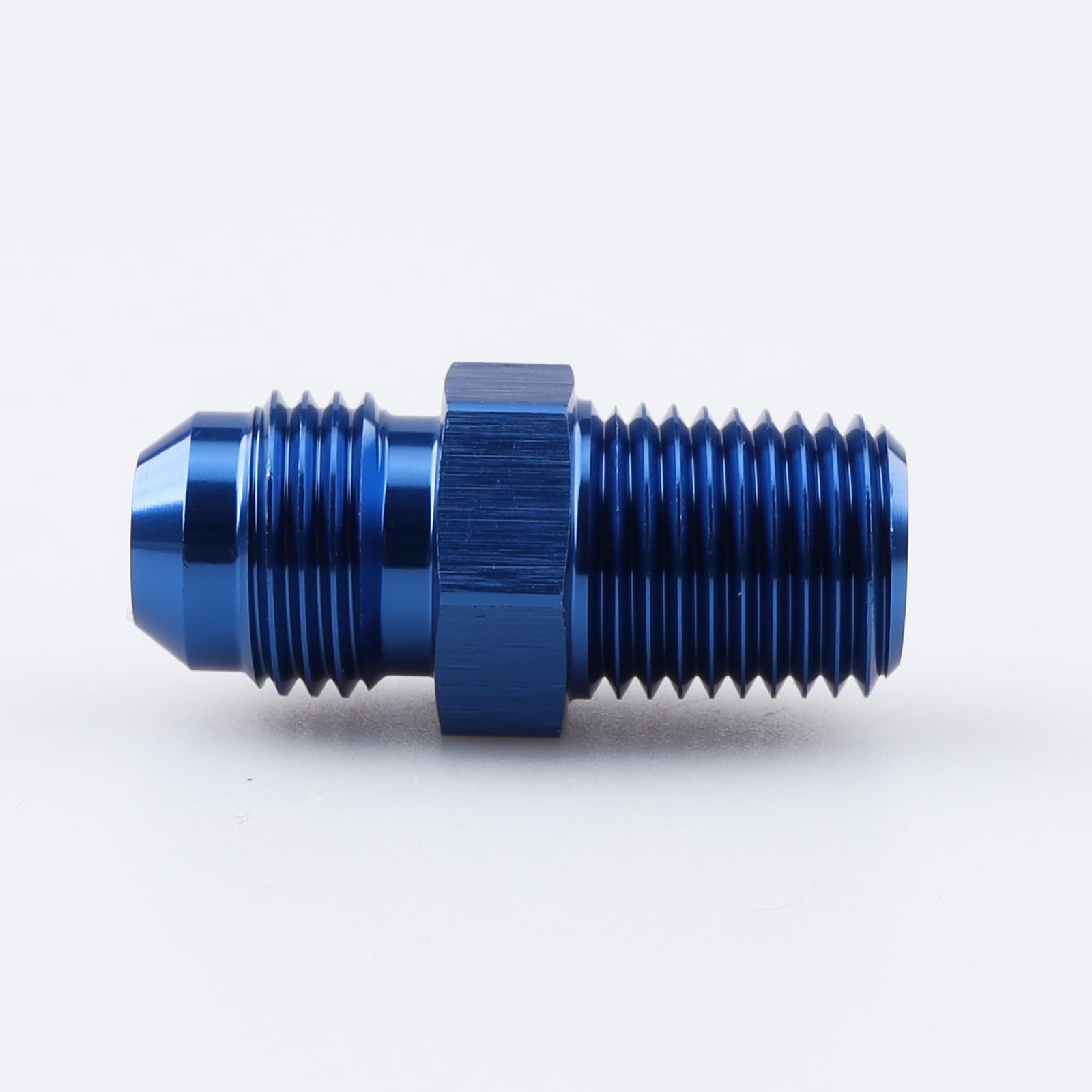 Ac Performance Male 1/4'' Npt To -6 An Flare Adapter Straight Aluminum Blue