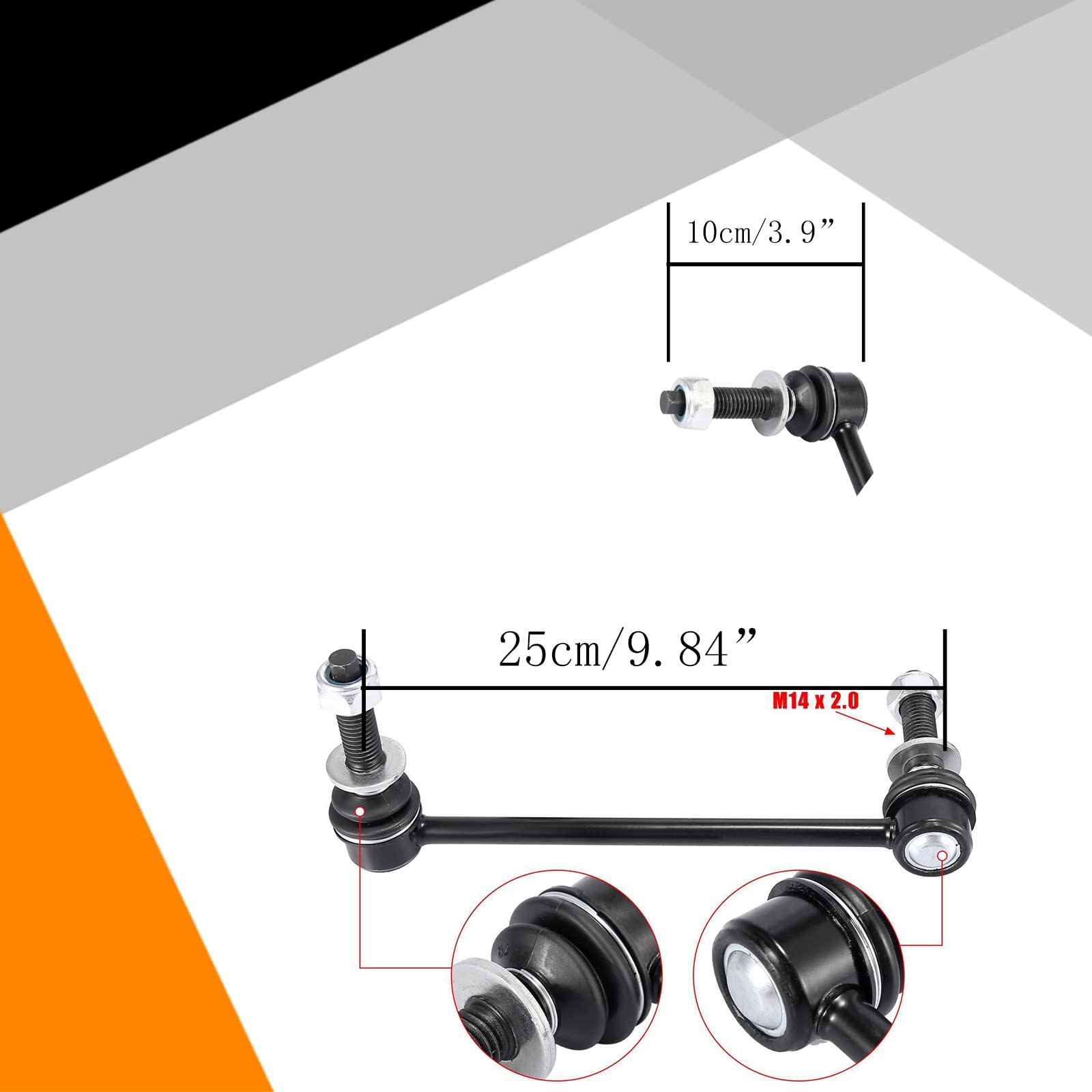 Xopiyao Front Sway Bar End Link Compatible With Charger 2006-2015 Challenger 2008-2015 Magnum 2005-2008, 2Pcs Stabilizer Links S