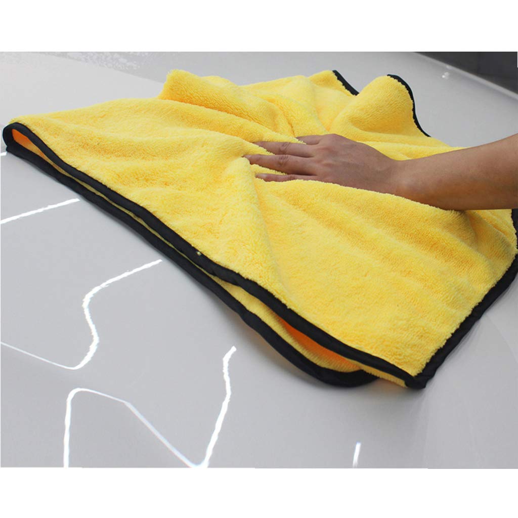 CALANDIS 56X92Cm Car Wash Microfiber Towel Cleaning Drying Cloth Absorbent Yellow