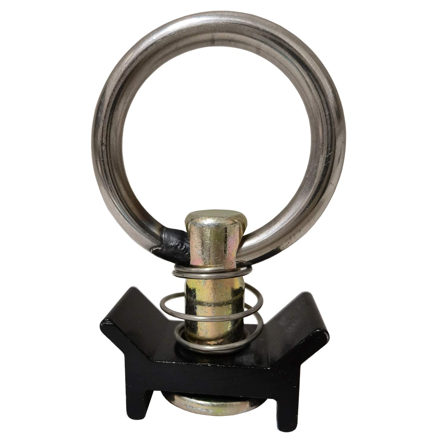 12 Pack Black L Track Single Stud Fitting with Round Ring