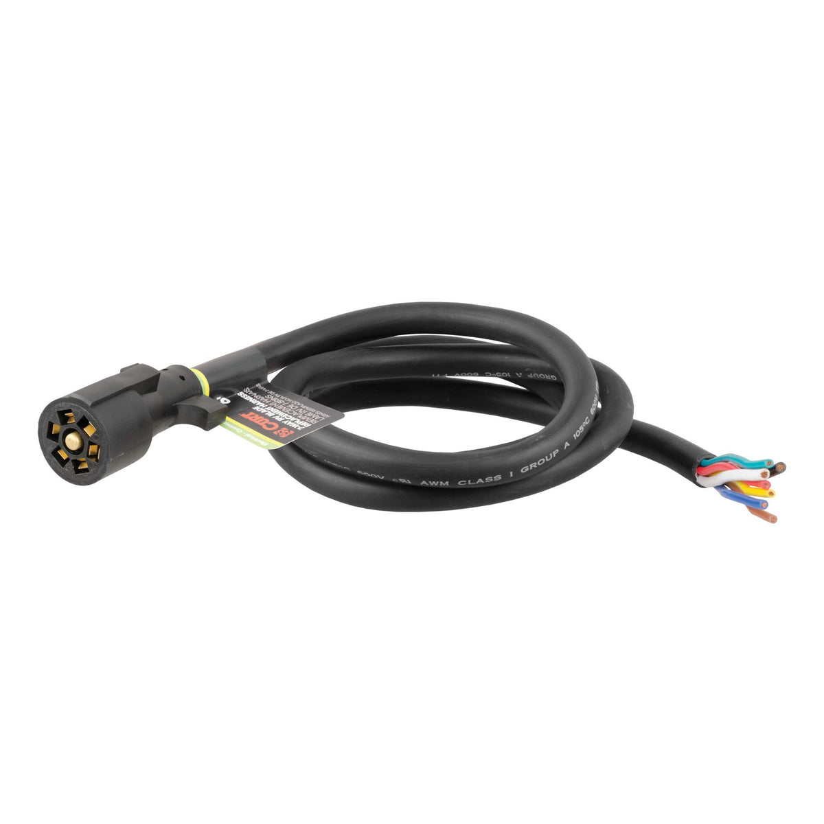 Curt 56601 Replacement 7-Pin Rv Blade Trailer Wiring Harness Plug, 6-Foot Blunt-Cut Wires