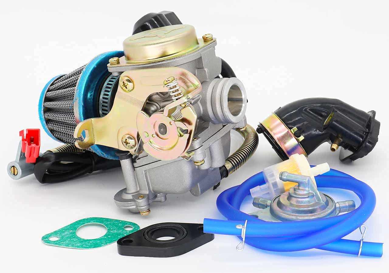 FYSHIQING GY6 50CC Carburetor with Air Filter for 139QMB 4-Stroke Scooter, ATV, Moped, Go Kart - 18mm with Vacuum Fuel