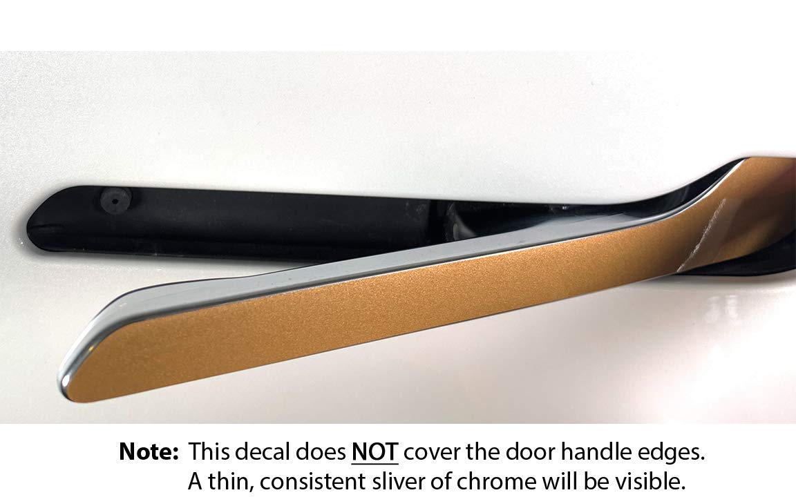Custom Cut Graphics Door Handle Wrap for Tesla Model 3/Y - Gloss Gold, Standard Size, Durable Protection