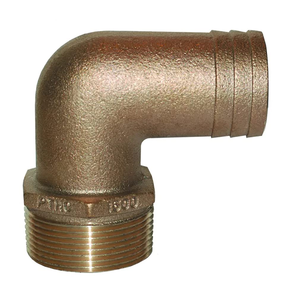 Groco 1/2 Npt Bronze 90 Degree Pipe To 1/2-5/8 Id Hose