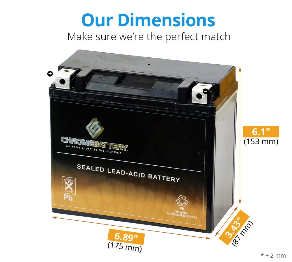 Cb Chromebattery 20-Bs Maintenance-Free 12V 21Ah Battery Replacement For Atv, Motorcycle, Jet Skis, Scooter, Utv, And More - Nut