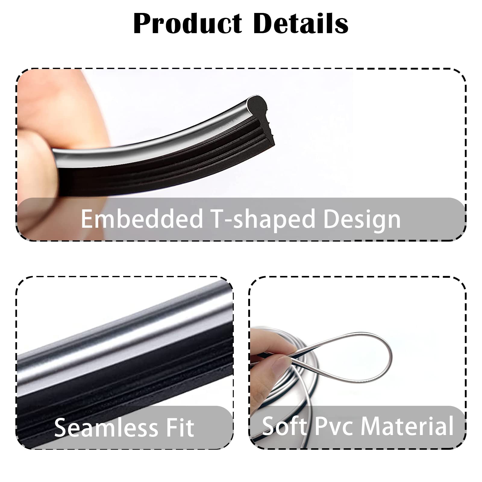 Car Interior Trim Strips,Universal 33Ft Car Electroplating Decoration Styling Door Dashboard, Flexible Interior Trim Accessories With Installing Tool(Silver)