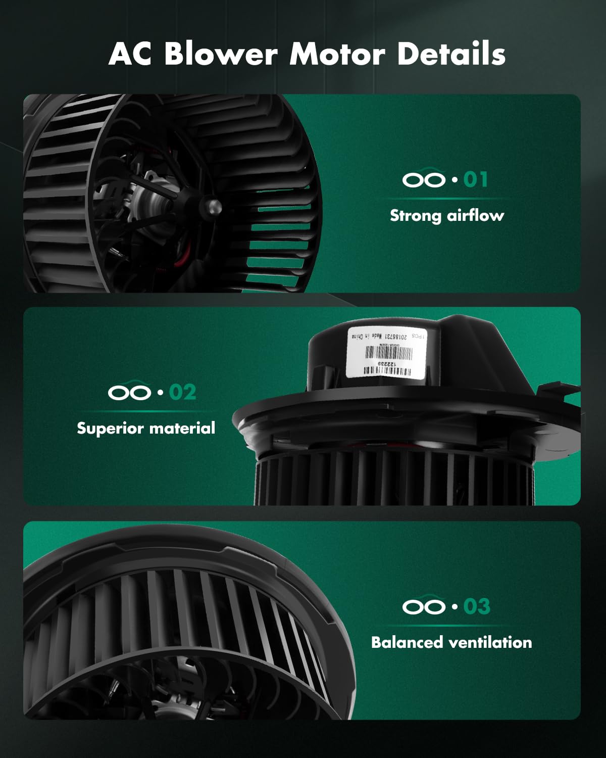 Scitoo 700182 Front Hvac Blower Motor With Fan Cage For Audi 2006-2013,For Volkswagen 2005-2018