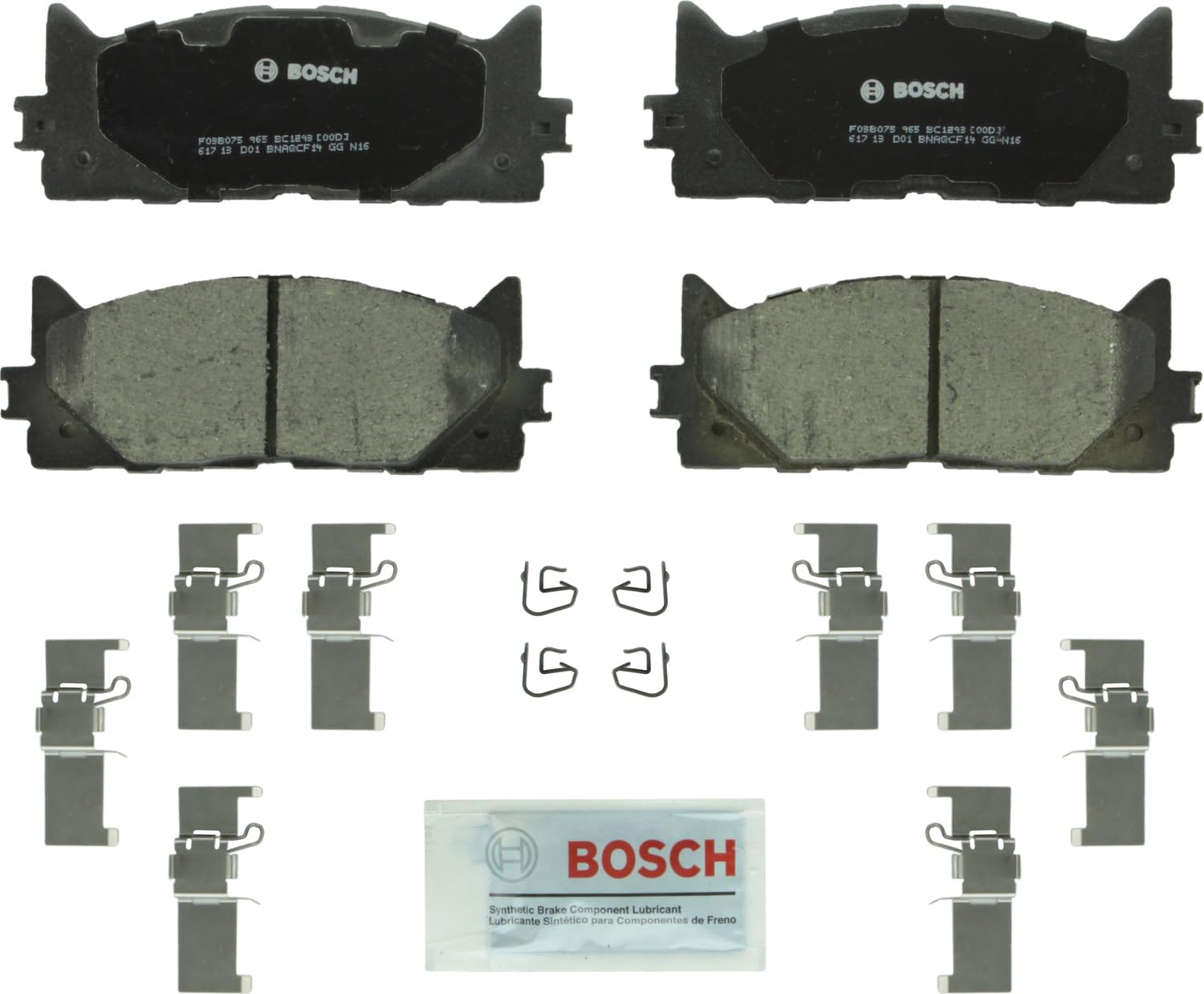 BOSCH BC1293 QuietCast Premium Ceramic Disc Brake Pad Set - Compatible With Select Lexus ES300h, ES350; Toyota Avalon, Camry; FR