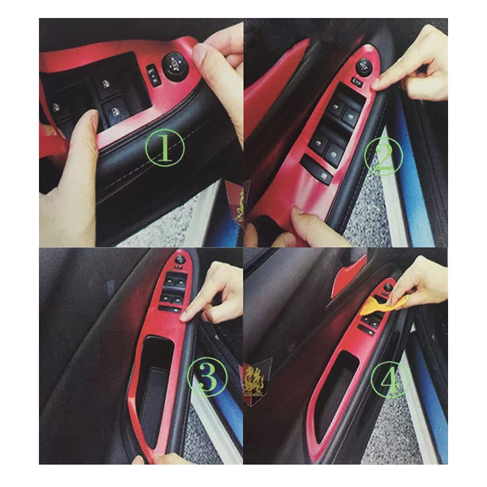 Culmkari Black Carbon Fiber Stickers Cover Trim Compatible With 2006-2012 Lexus Is250 300 350 Gear Shift Box Panel Door Handle