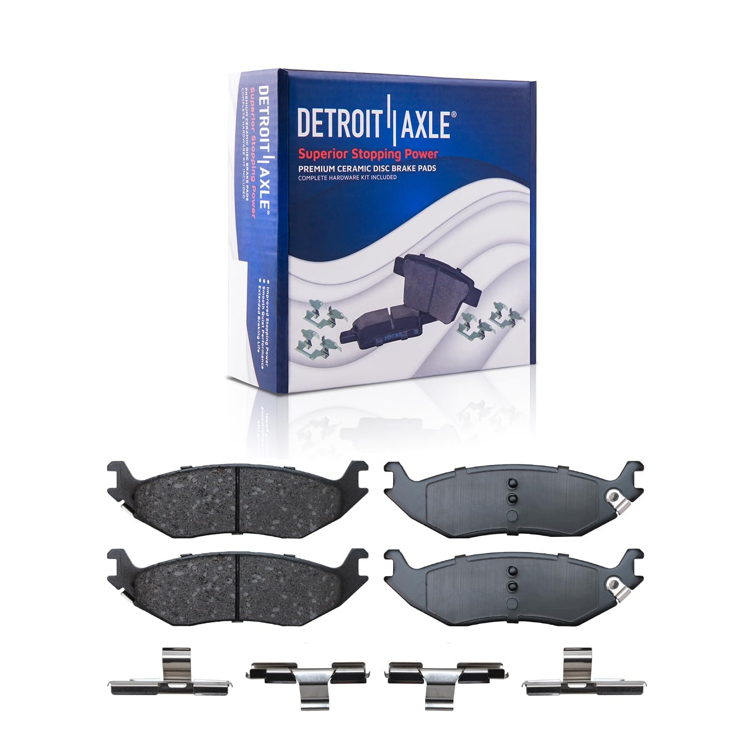 Detroit Axle - Brake Kit For 2002-2005 Dodge Ram 1500, 2004-2006 Durango, Front & Rear Drilled Slotted Brakes Rotors Replacement
