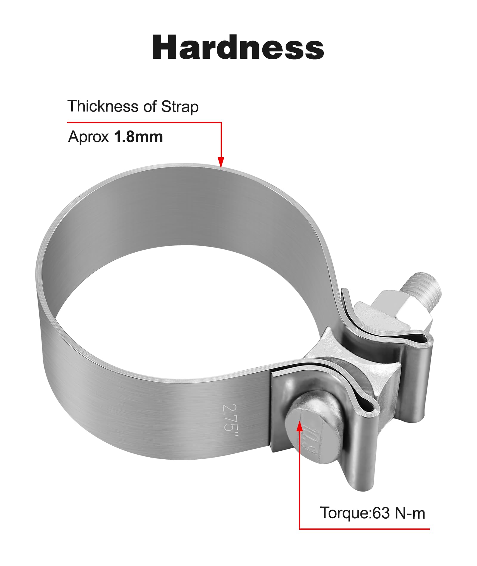 Evil Energy 3 Inch Exhaust Clamp,3 '' Narrow Band Muffler Clamp Stainless Steel For Heavy-Duty Exhaust Systems, Downpipes, Catba