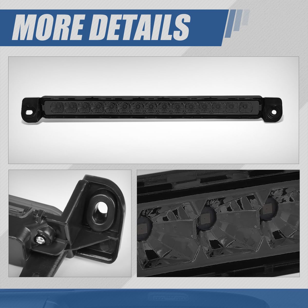 Auto Dynasty Full Led Smoked 3Rd Rear High Mount Brake Light Stop Lamp Compatible With Pathfinder Infiniti Qx4 01-04