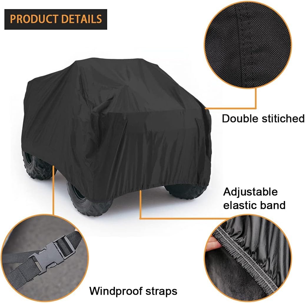 Kayme ATV Cover Waterproof Heavy Duty All Weather, Quad 4 Wheeler Cover Sun Rain Snow Protection, Fits for Honda, Yamaha, Polari