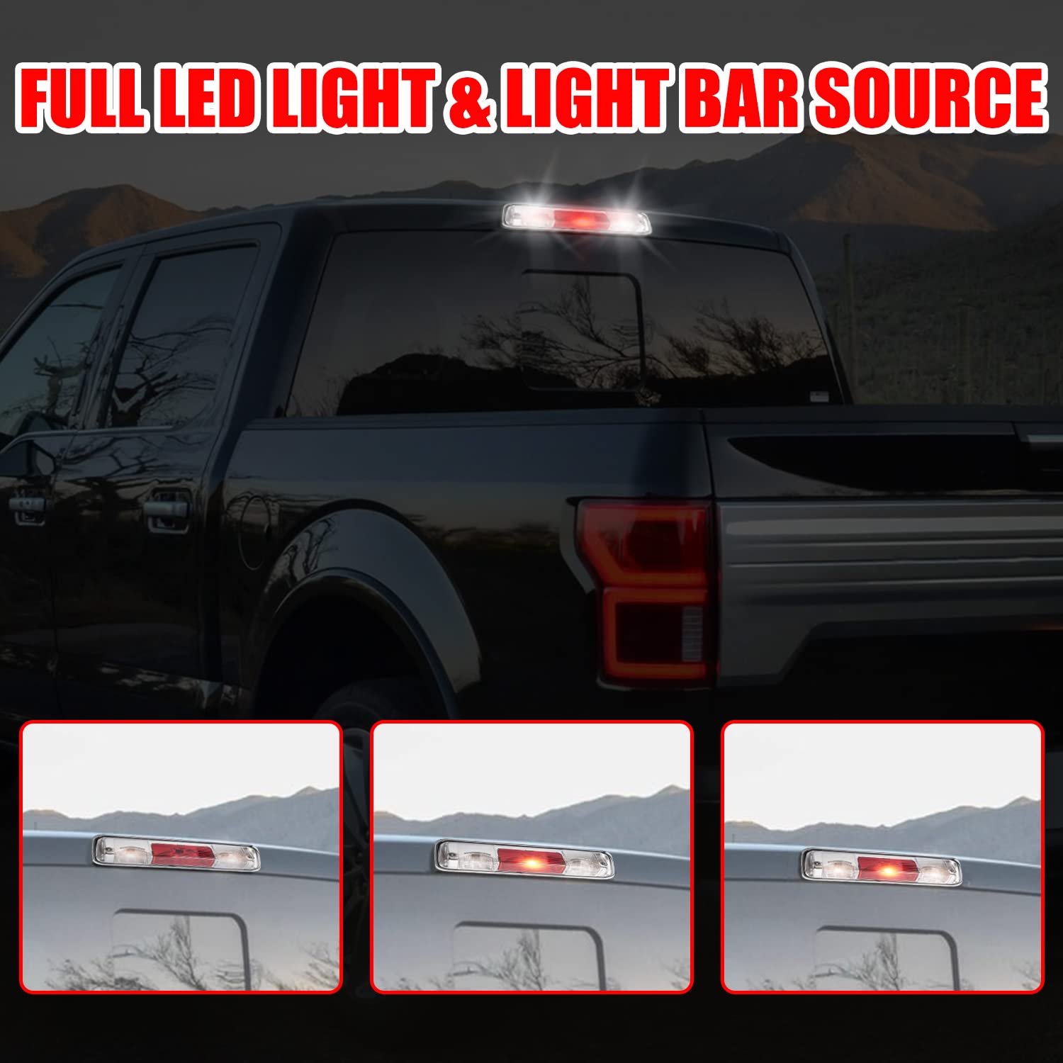 Ransoto 923-237 F150 Third Brake Light Center High Mount Stop, Trunk Cargo Rear Tail Light Compatible With 2004-2008 Ford F-150, 2007-2010 Explorer Sport Trac, 2006-2008 Lincoln Mark Lt