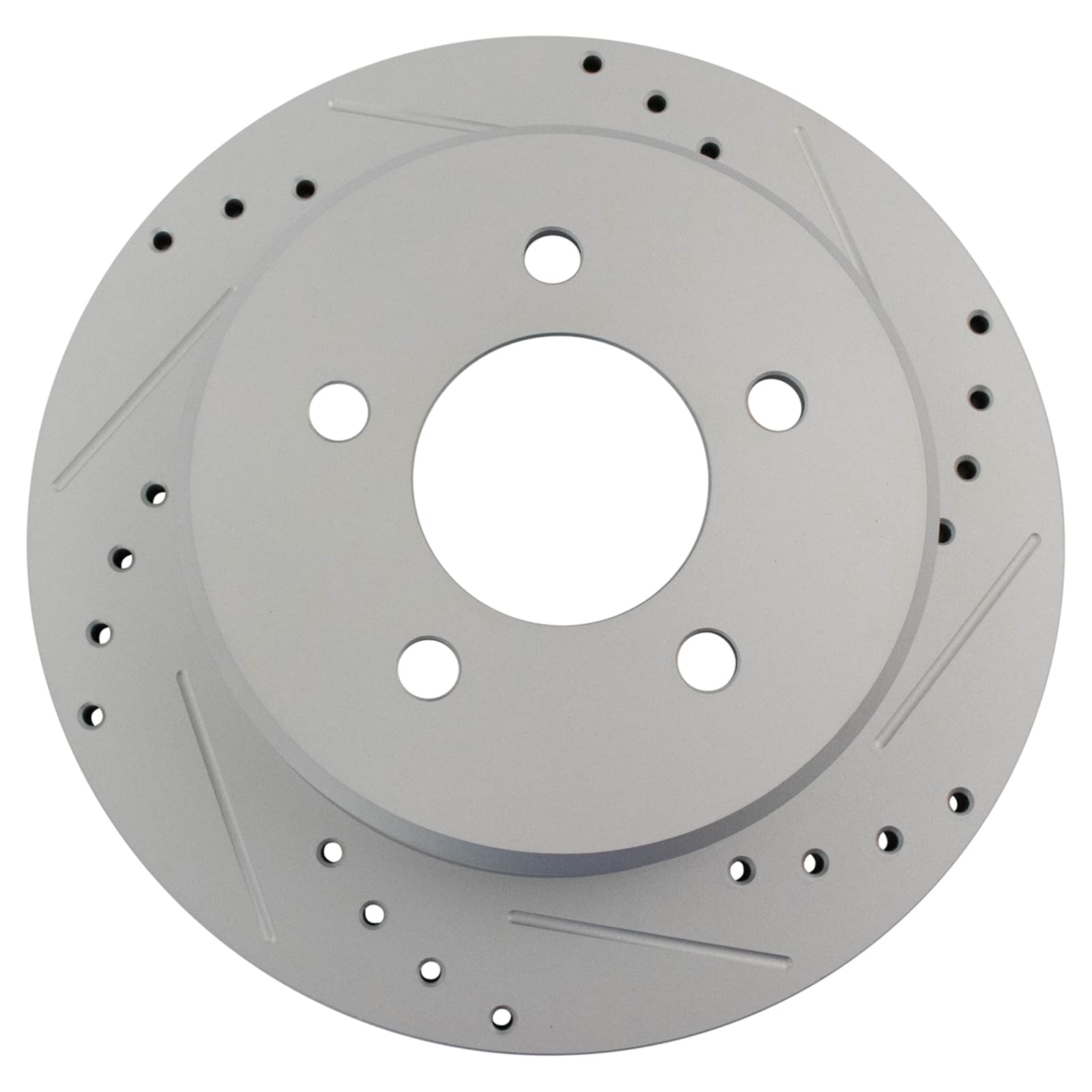 Trq Brake Rotors Set Performance Premium G-Coated Slotted X Drilled Compatible With 97-07 Chrysler Town & Country 00 Voyager 00-