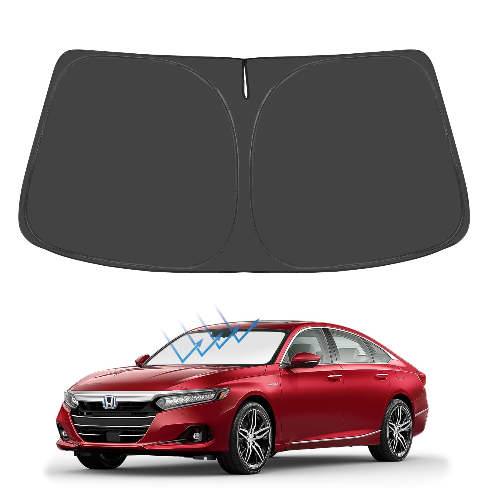 Proadsy Upgrade Windshield Sunshade Custom For Honda Accord 2018-2022 Block Sun & Uv Foldable Front Window Car Shade Protector P