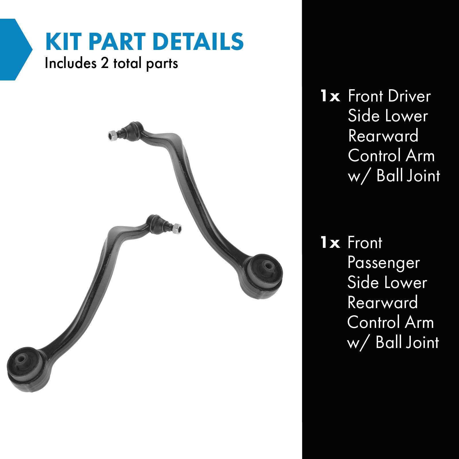 Trq Front Lower Control Arm With Ball Joint Set Compatible With 2006-2012 Ford Fusion 2007-2012 Lincoln Mkz 2006 Zephyr 2003-200