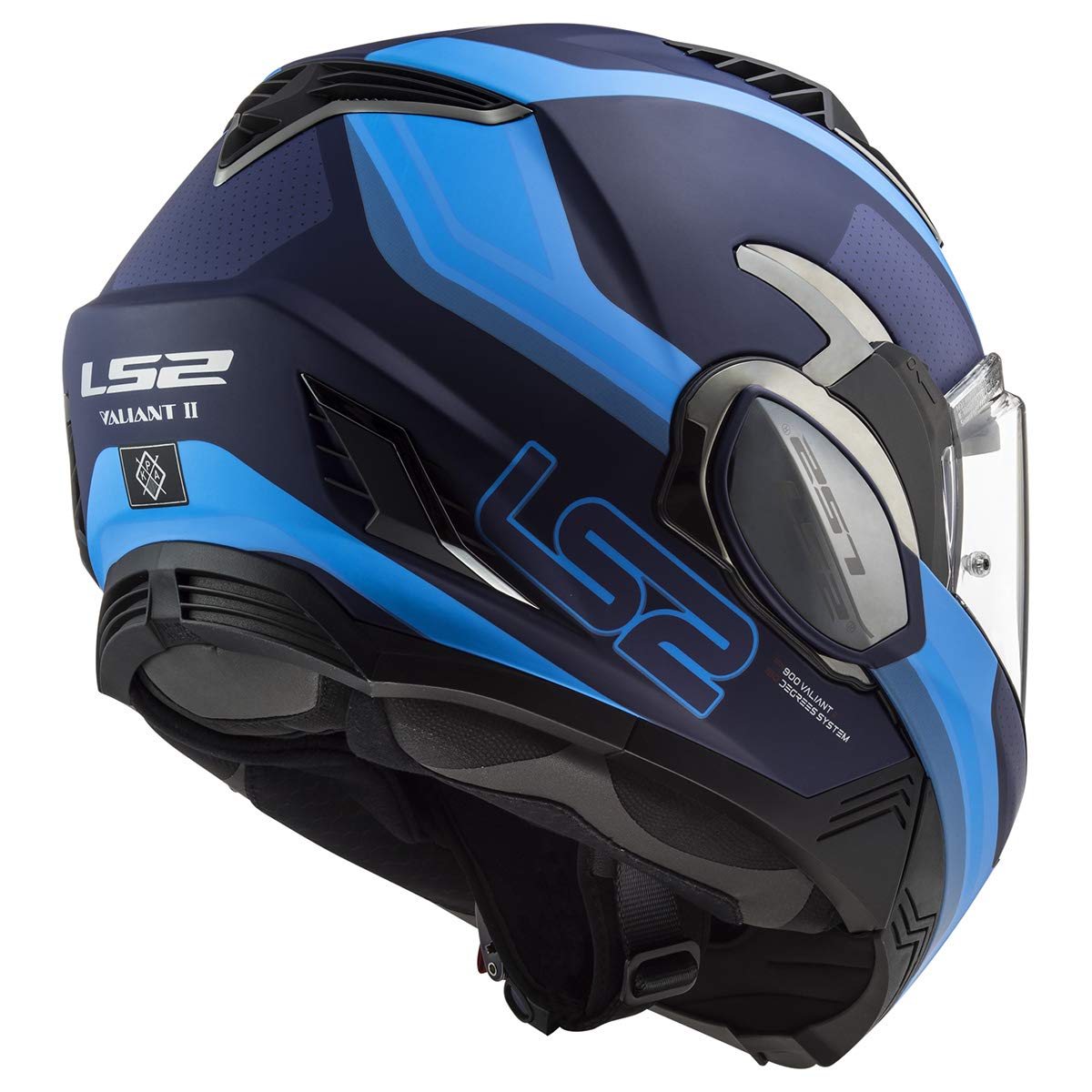 Ls2 Helmets Valiant Ii Orbit Modular Helmet (Matte Blue - X-Small)