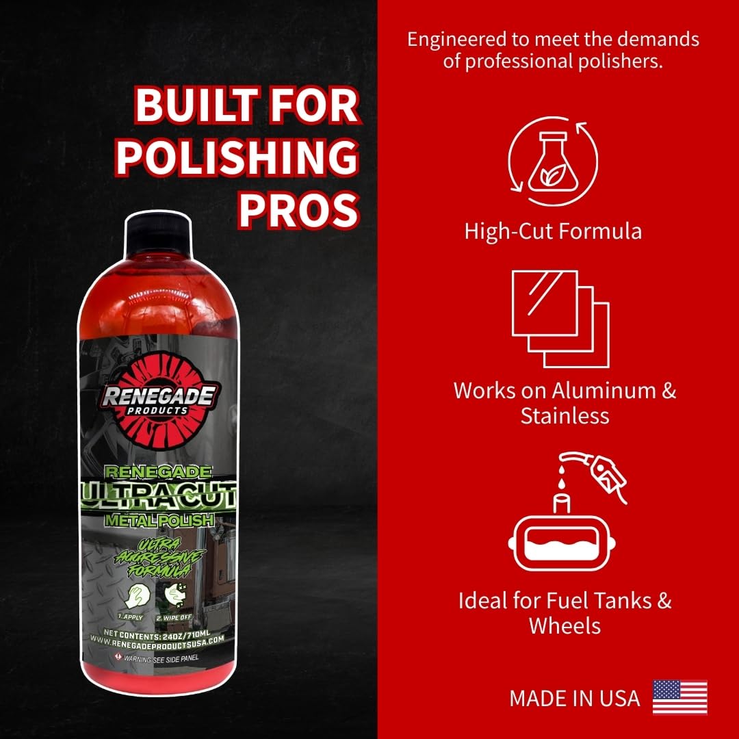 Ultra Cut Metal Polish 24 Oz Aggressive Formula for Stainless Steel & Aluminum