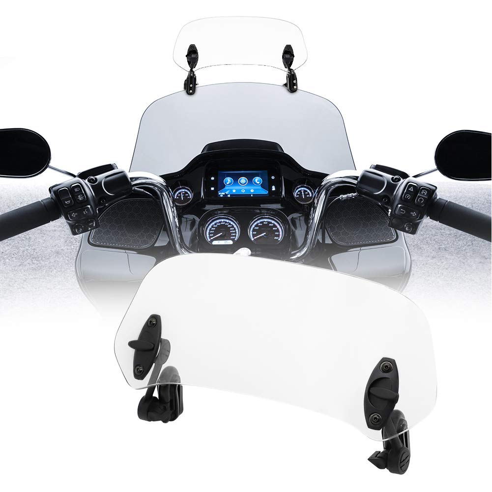 Motoparty Motorcycle Windshield Extension - Universal Adjustable Clip-On Windscreen Extender- For Honda Suzuki Kawasaki Yamaha A