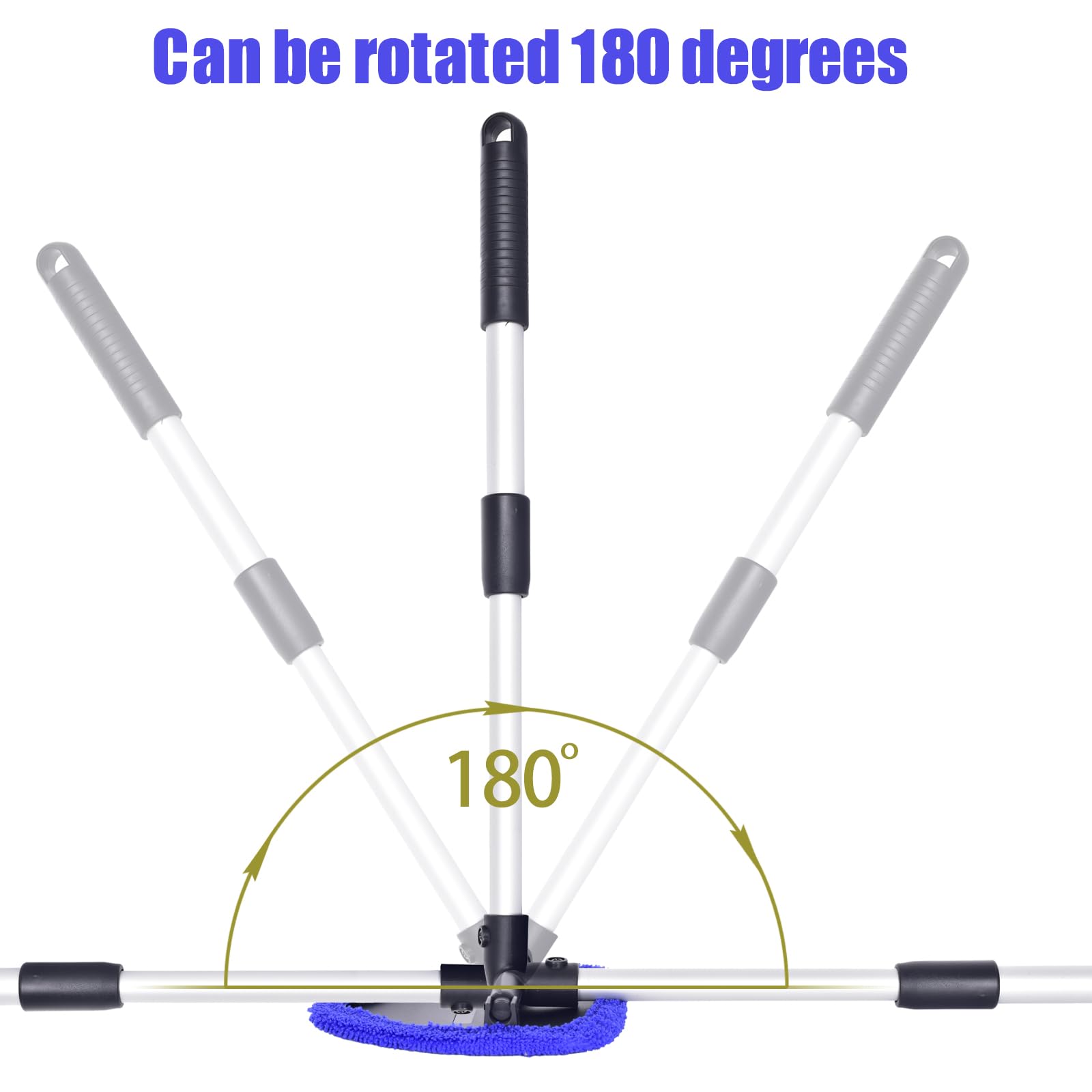 Lukcozmo Windshield Cleaner, Car Windshield Cleaning Tool With 3 Reusable And Washable Microfiber Pads And Extendable Handle Mic