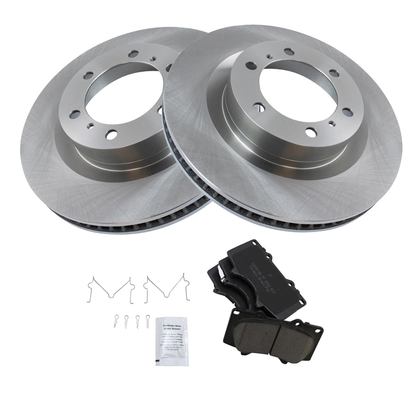 Trq Front Brake Pad & Rotor Kit Brake Pads Brake Rotor Ceramic Compatible With 2010-2019 Lexus Gx460 Toyota 4Runner