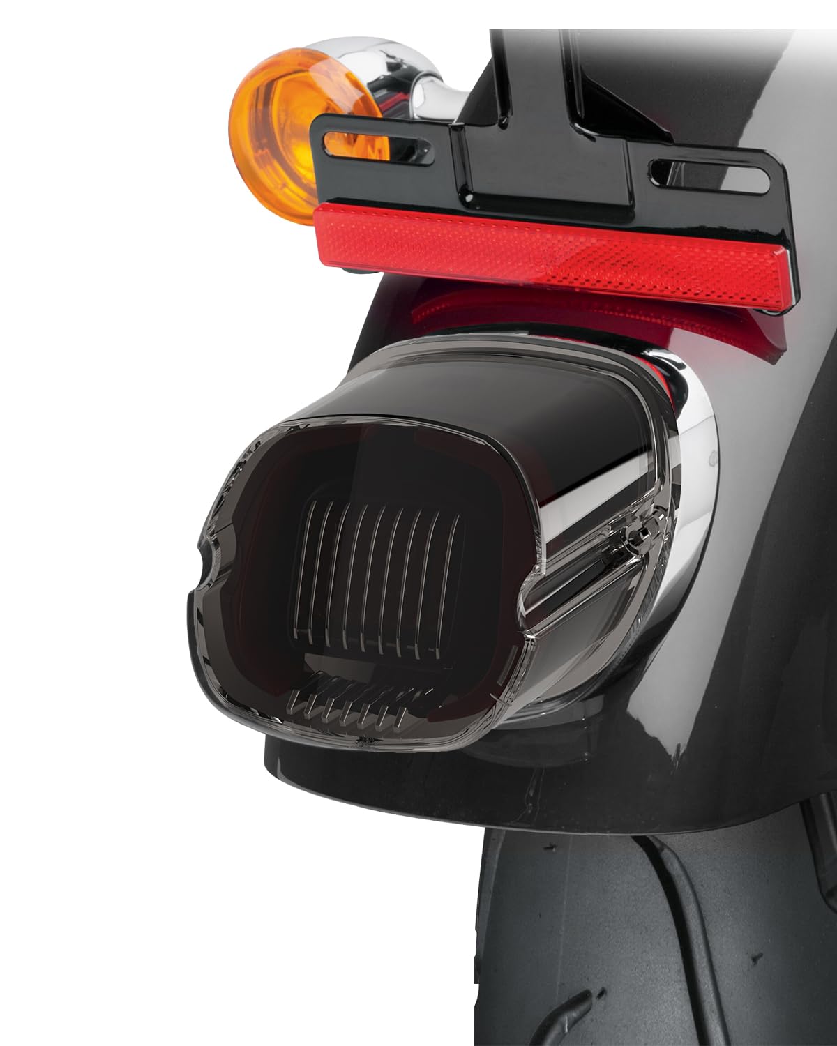 Quasco Led Strobe Brake Tail Light Smoked Rear Taillight Compatible With Harley Dyna Sportster Road King Electra Glide Heritage