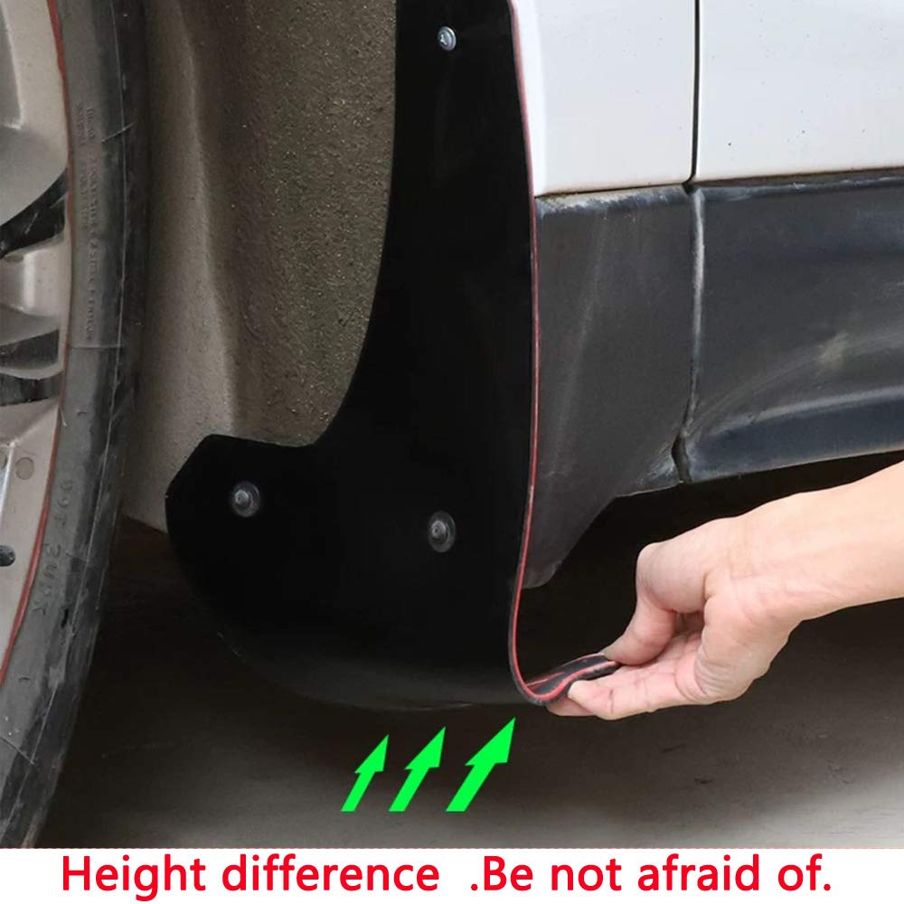 Soft Material Automotive Fender Car Mud Flaps Universal Fit Black Splash Guards Rubber Mud Guard No Collision Universal(Sports)