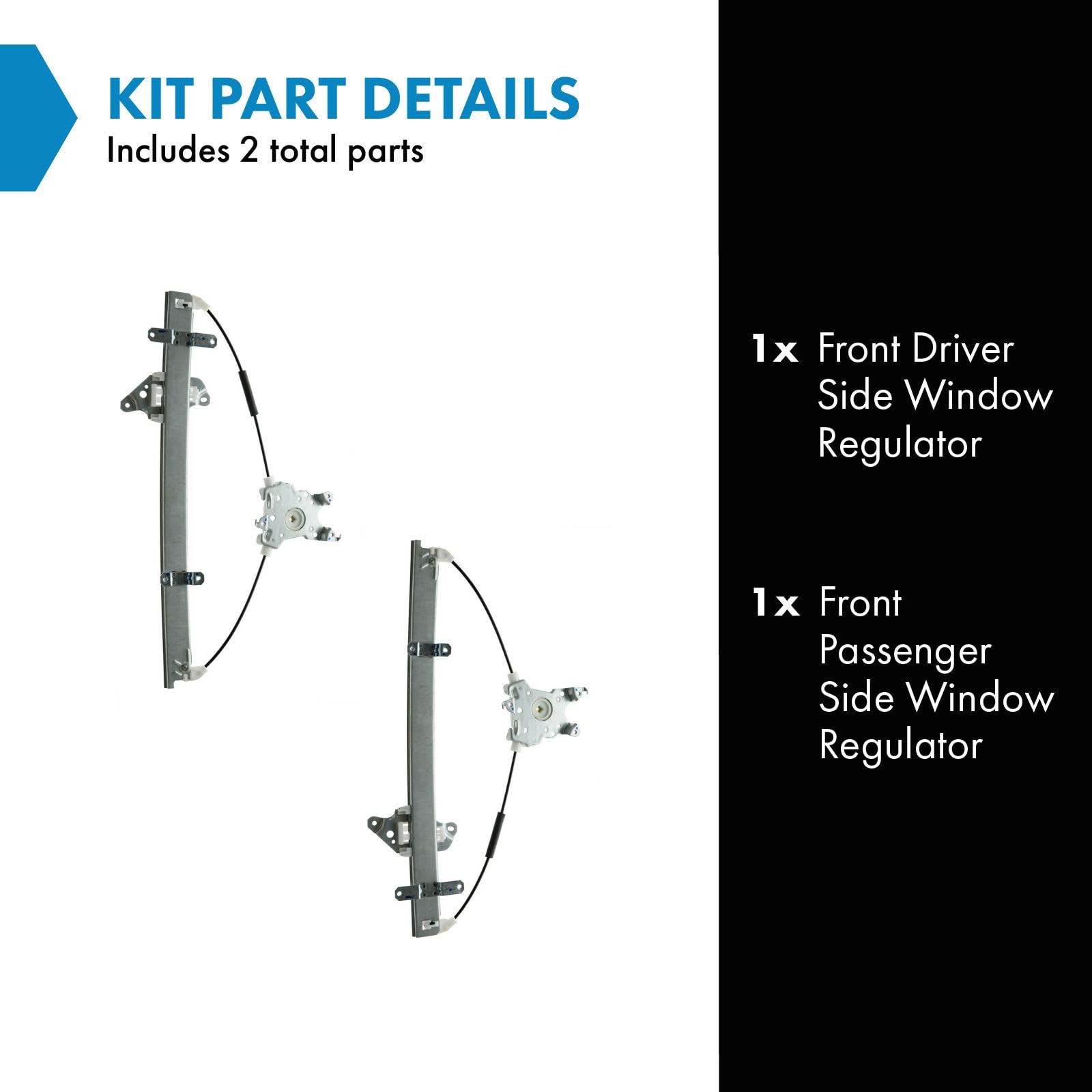 Trq Front Power Window Regulator Set Compatible With 1997-2003 Infiniti Qx4 1996-2004 Nissan Pathfinder
