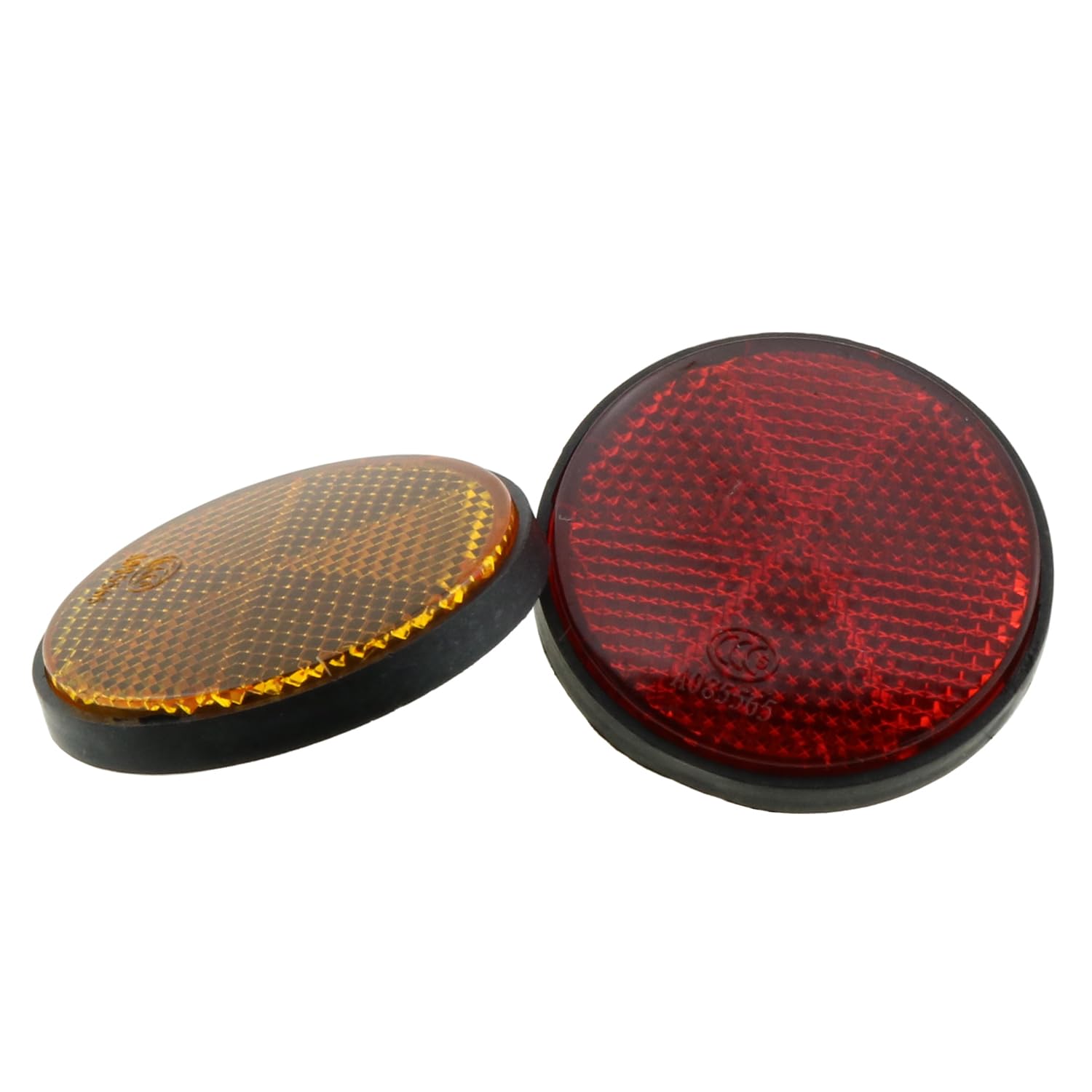 DGZZI Round Reflector 4PCS 2inch / 56mm Plastic Universal Screw Mount Reflective Warning Reflectors for Motorcycle Bike, Red and