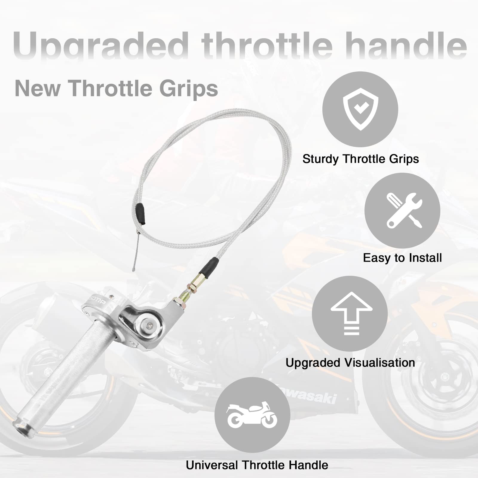 Throttle Grip Motorcycle 22Mm Cnc Aluminum Quick Twister With Throttle Cable Crf50 70 110 Irbis 125 250 Dirt Bike Motorcycle Accessorie