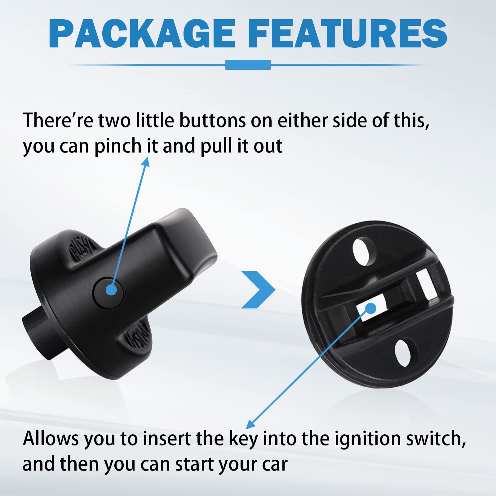 SHINEHOME Ignition Key Knob Push Turn Switch for Mazda CX-9, CX-7, 6 | Black, ABS Material, Model D461-66-141A-02,