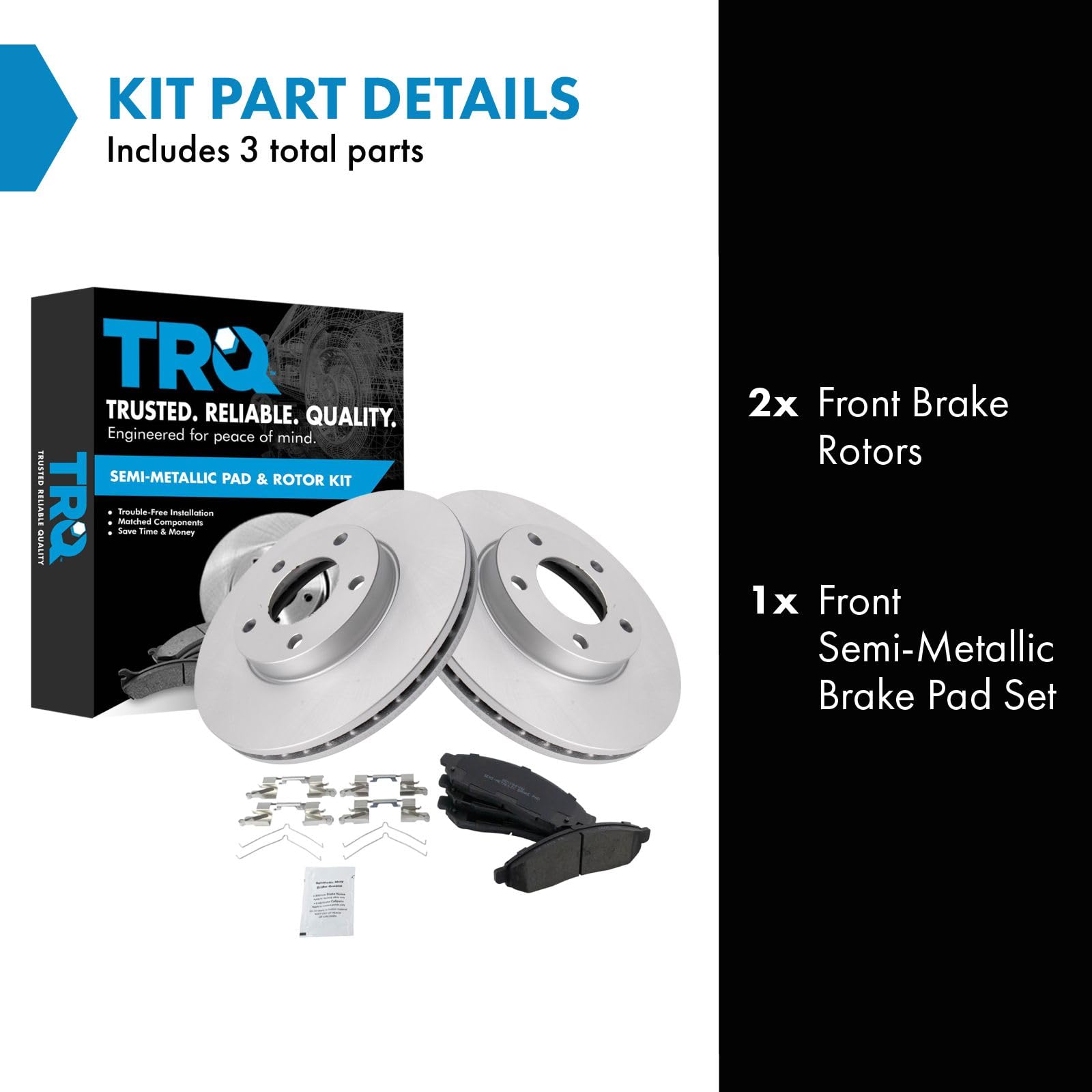 Trq Front Brake Pad & Rotor Kit Compatible With 2011-2014 Nissan Leaf 2013-2021 Nv200