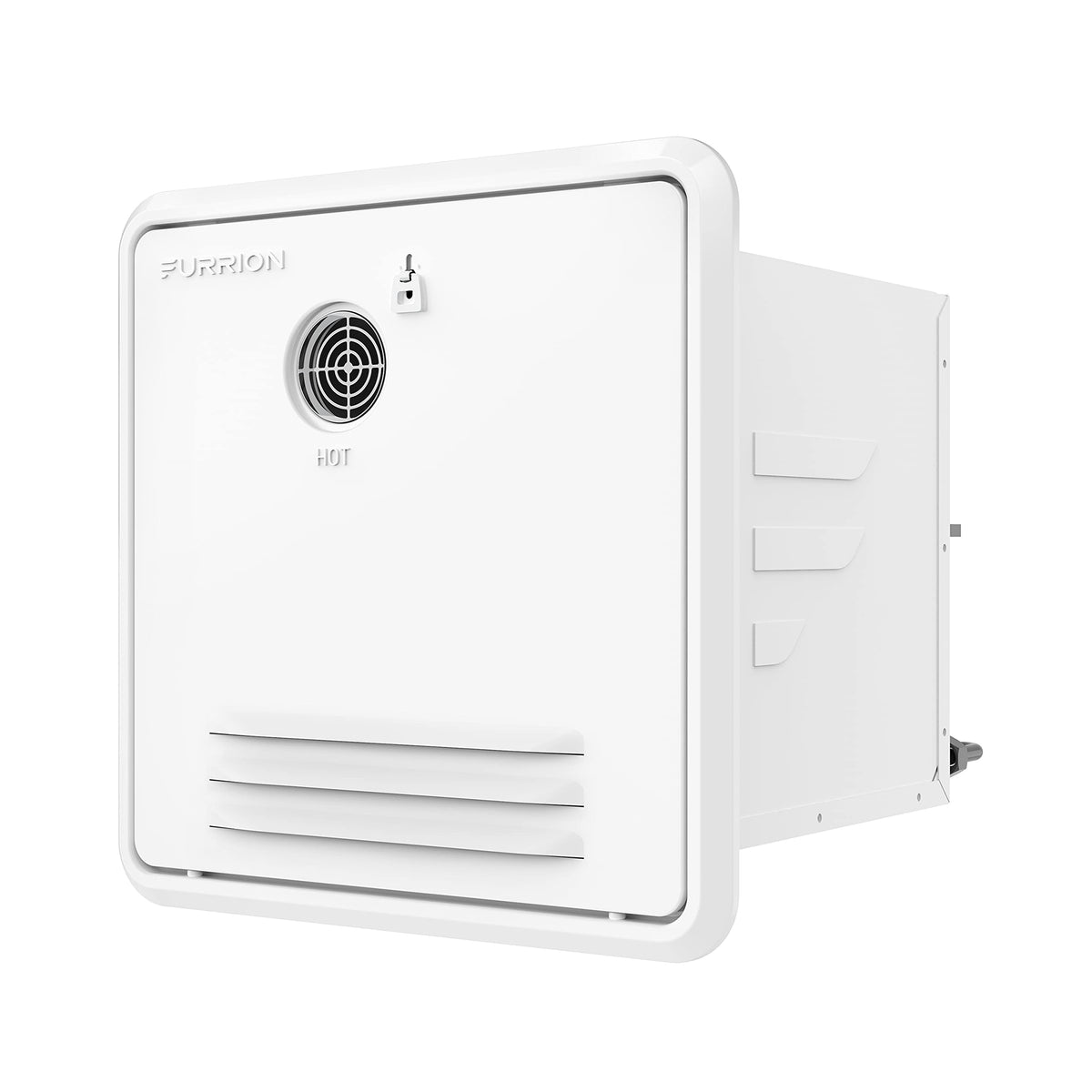 Furrion Rv Tankless Gas 60,000 Btu Water Heater - 16.14'' X 16.14'' White Door - 2.4 Gpm - Vortex Technology Steadies Temperatur
