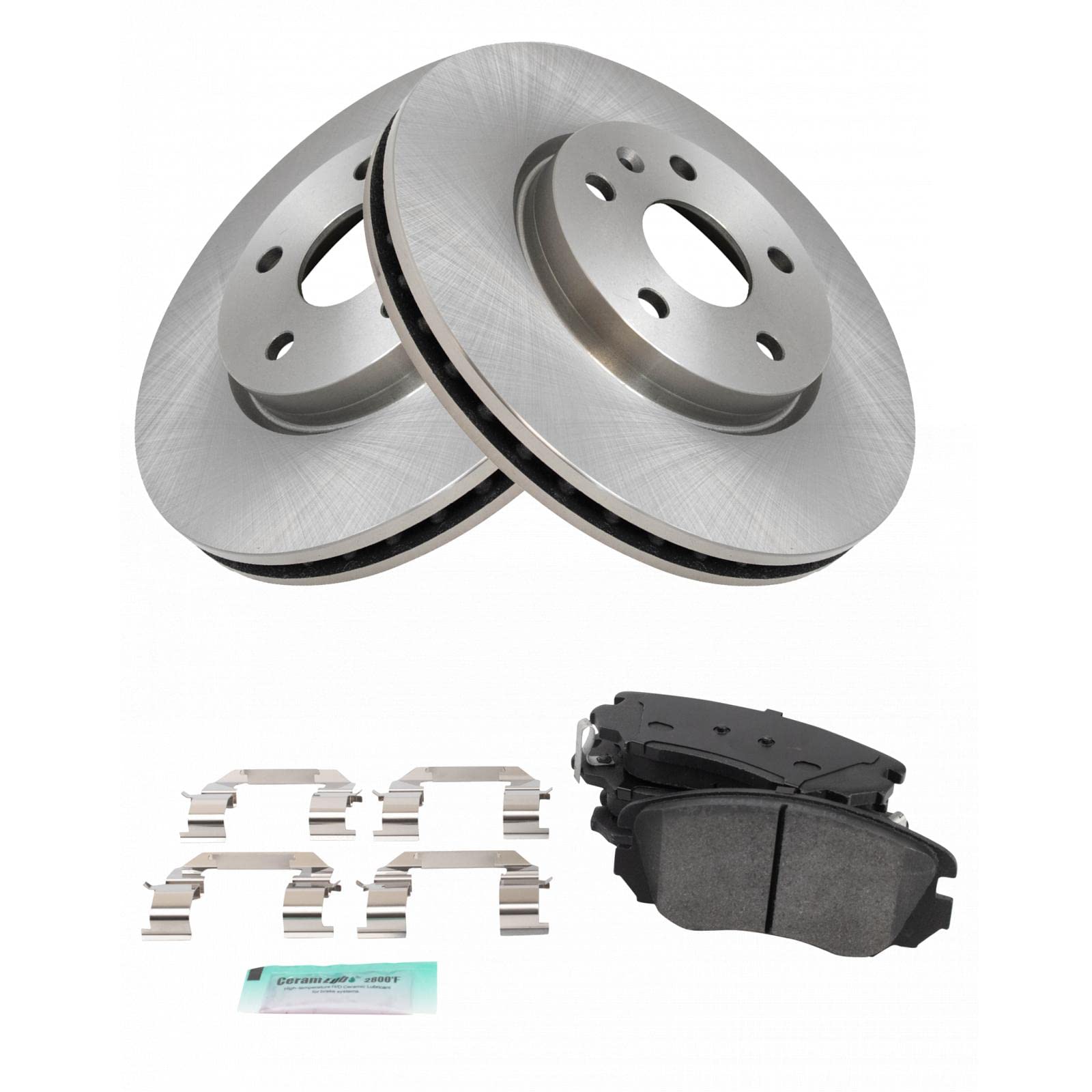 Trq Front Semi-Metallic Brake Pad & Rotor Set Kit Compatible With Terrain Equinox Regal