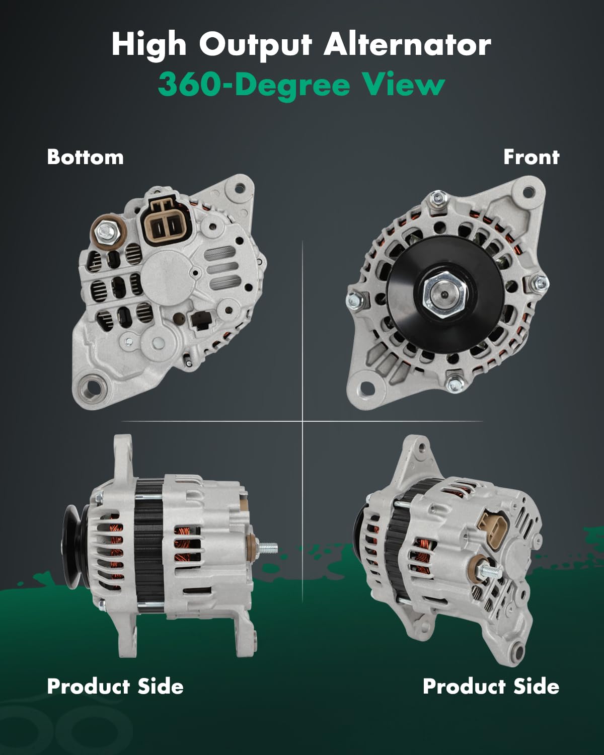 SCITOO Alternator Fit for Nissan for KCH01 1993-2007 All H20 for Nissan Gas,for Nissan for KCH02 1994-2007 All H25 Gas Engine 12