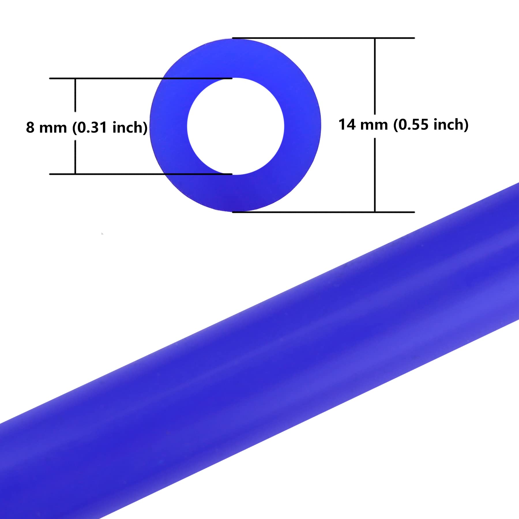 Ucreative 5Ft Id 5/16'' (8Mm) High Temperature Silicone Vacuum Tubing Hose 130Psi Max Pressure Blue