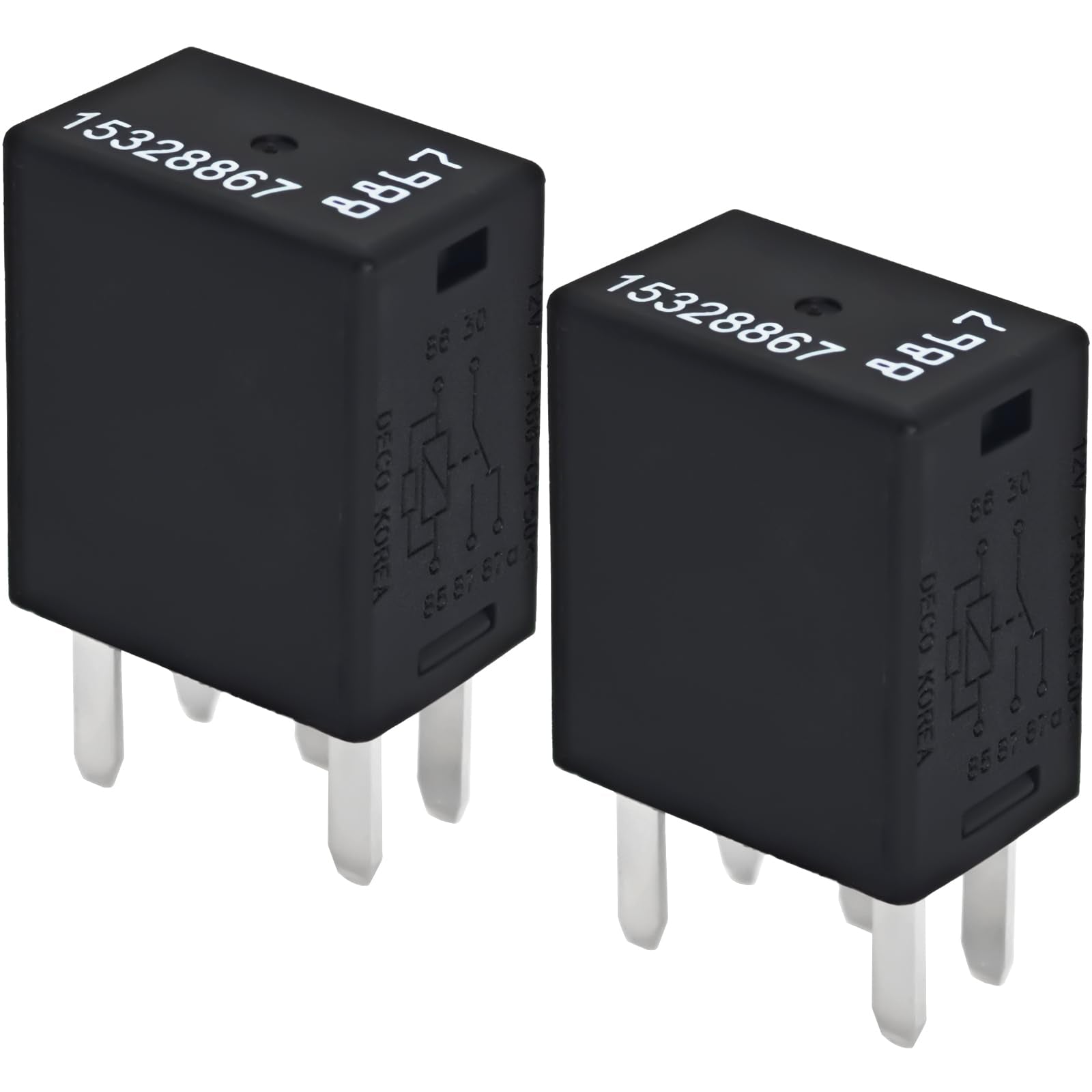 Relay 15328867 (Set of 2), 12VDC 5-Pin High-Performance Automotive Relay - Compatible for GM Vehicles