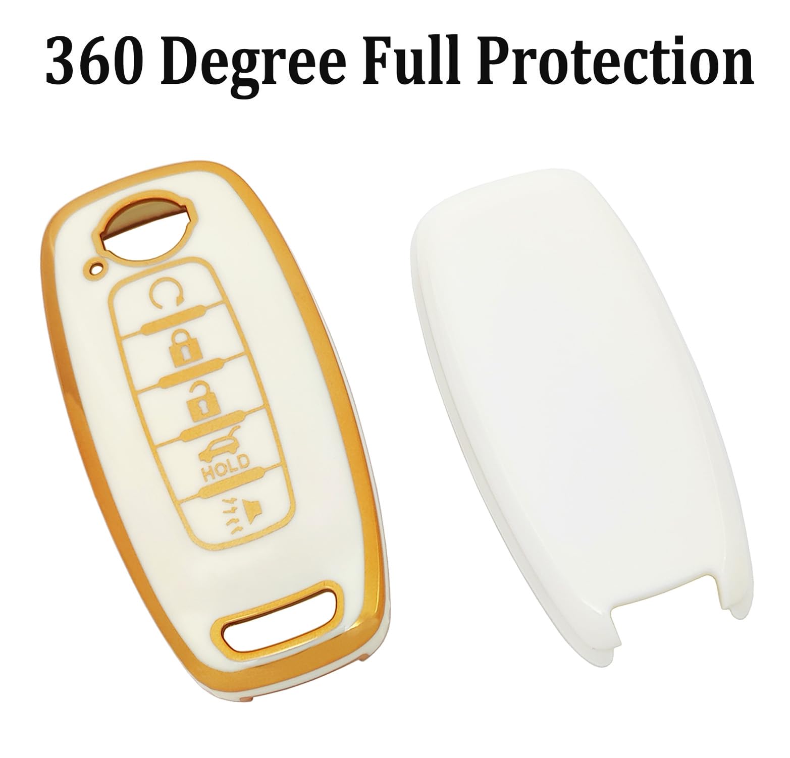 Arruweer Key Fob Cover For Nissan 5 Buttons Soft Tpu Smart Key Case Holder Compatible With Nissan Pathfinder Rouge 4Runner 2023