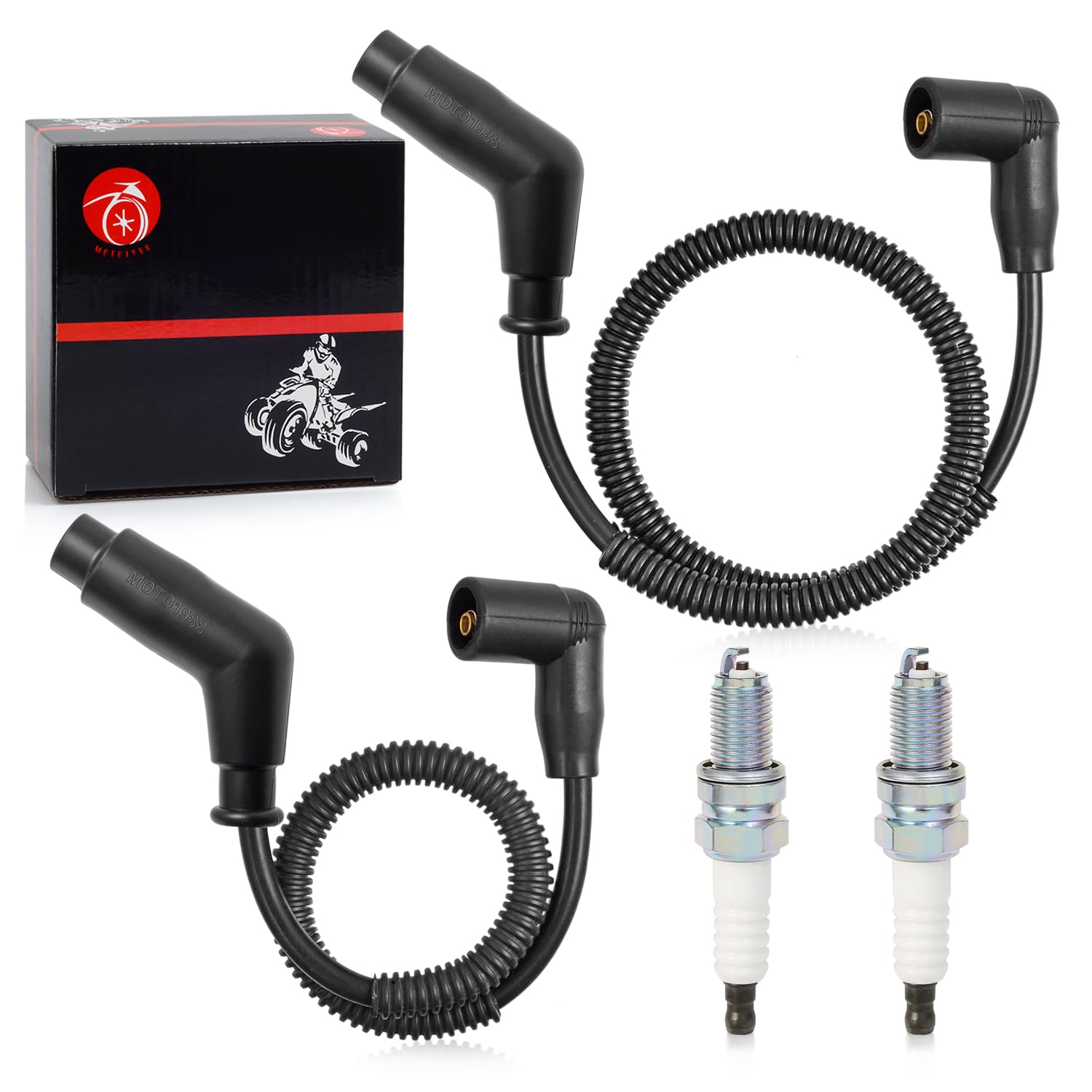 Spark Plug & Wire Cap 15in/24.4in For Can Am Commande Renegade Outlander MAX 500 570 650 800 800R 1000 1000R Bombardier TRAXTER 