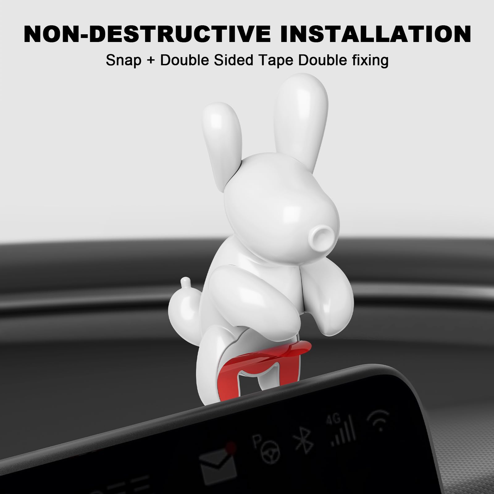 KUNIST Dog Mode Mini Screen Decoration for Tesla Model Y & Model 3 - White, Tibo1603, PVC Ornament Gift Box, 2017-2026 Compatibility